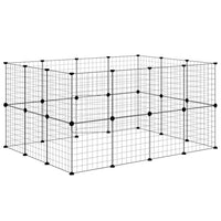 Gabbia per Animali 28 Pannelli con Porta Nero 35x35 cm Acciaio 3114038