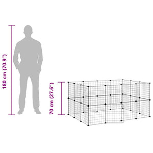 Gabbia per Animali 28 Pannelli con Porta Nero 35x35 cm Acciaio 3114038