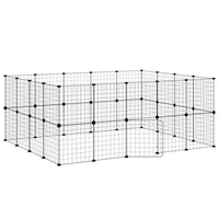 Gabbia per Animali 36 Pannelli con Porta Nera 35x35 cm Acciaio 3114039