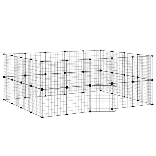 Gabbia per Animali 36 Pannelli con Porta Nera 35x35 cm Acciaio 3114039