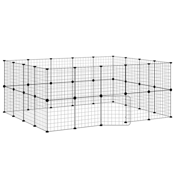 Gabbia per Animali 36 Pannelli con Porta Nera 35x35 cm Acciaio 3114039