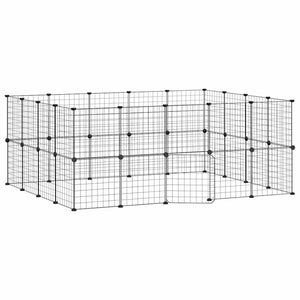 Gabbia per animali con 36 pannelli e porta 35 x 35 cm nera 02_0041577