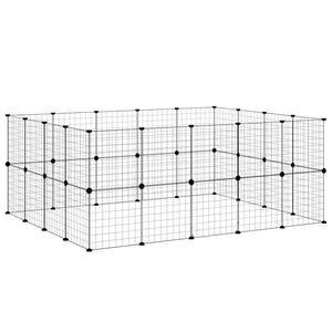 Gabbia per Animali 36 Pannelli con Porta Nera 35x35 cm Acciaio 3114039