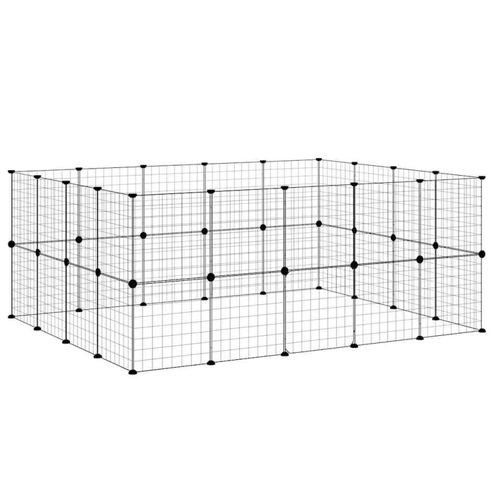 Gabbia per Animali 36 Pannelli con Porta Nera 35x35 cm Acciaio 3114039