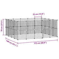 Gabbia per Animali 36 Pannelli con Porta Nera 35x35 cm Acciaio cod mxl 51838
