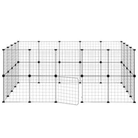 Gabbia per Animali 36 Pannelli con Porta Nera 35x35 cm Acciaio 3114039