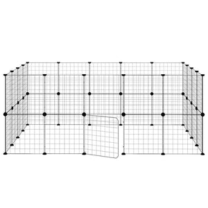 Gabbia per Animali 36 Pannelli con Porta Nera 35x35 cm Acciaio 3114039