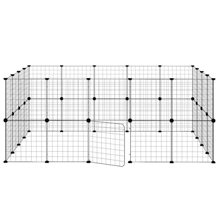 Gabbia per Animali 36 Pannelli con Porta Nera 35x35 cm Acciaio 3114039