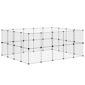 Gabbia per Animali 36 Pannelli con Porta Nera 35x35 cm Acciaio 3114039