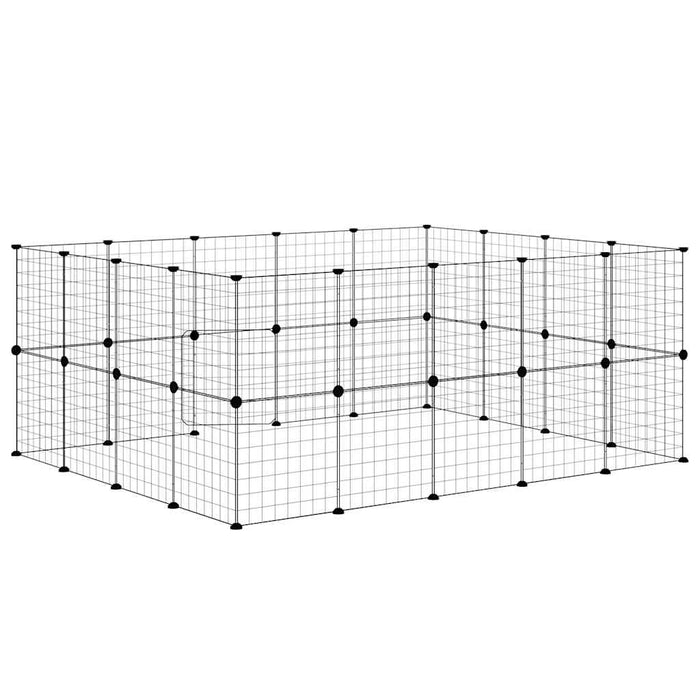 Gabbia per Animali 36 Pannelli con Porta Nera 35x35 cm Acciaio 3114039