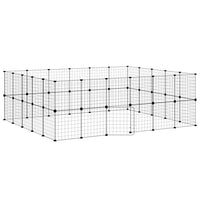 Gabbia per Animali 44 Pannelli con Porta Nera 35x35 cm Acciaio 3114040
