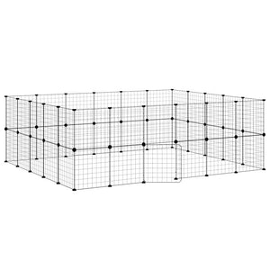 Gabbia per Animali 44 Pannelli con Porta Nera 35x35 cm Acciaio 3114040