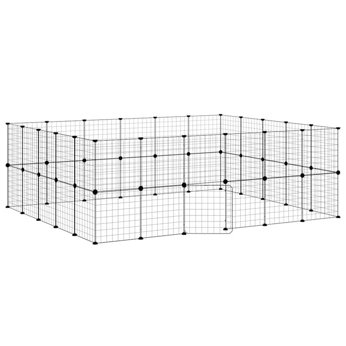 Gabbia per Animali 44 Pannelli con Porta Nera 35x35 cm Acciaio 3114040