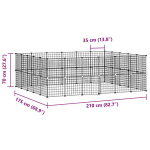 Gabbia per animali con 44 pannelli e porta 35 x 35 cm nera 02_0041586