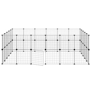 Gabbia per Animali 44 Pannelli con Porta Nera 35x35 cm Acciaio 3114040