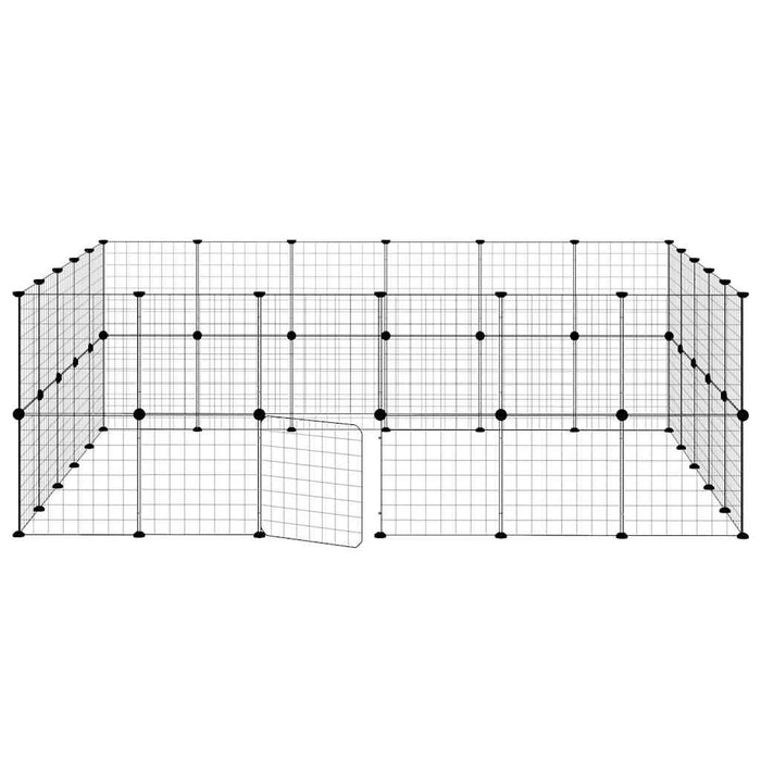 Gabbia per Animali 44 Pannelli con Porta Nera 35x35 cm Acciaio 3114040