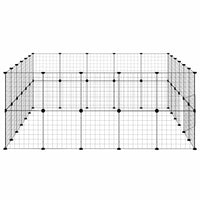 Gabbia per Animali 44 Pannelli con Porta Nera 35x35 cm Acciaio 3114040