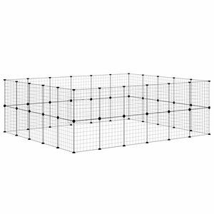 Gabbia per Animali 44 Pannelli con Porta Nera 35x35 cm Acciaio 3114040