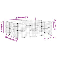 Gabbia per Animali 44 Pannelli con Porta Nera 35x35 cm Acciaio 3114040