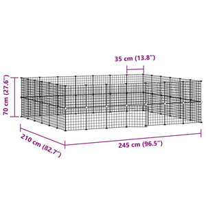 Gabbia per Animali 52 Pannelli con Porta Nero 35x35 cm Acciaio 3114041