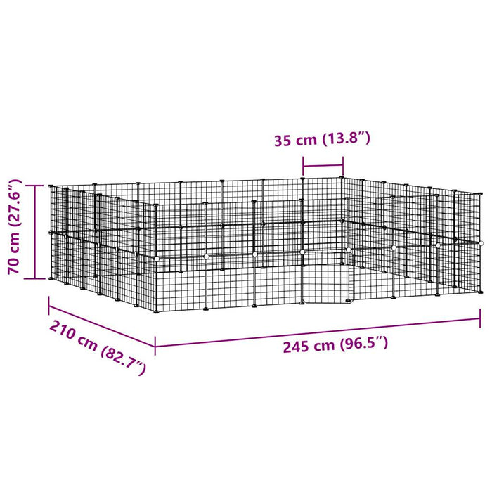 Gabbia per Animali 52 Pannelli con Porta Nero 35x35 cm Acciaio 3114041