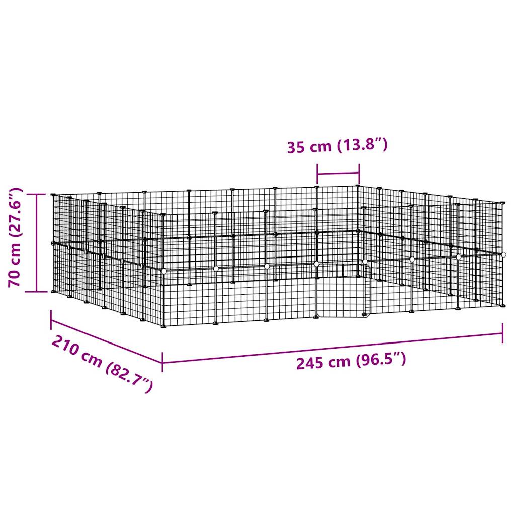 Gabbia per Animali 52 Pannelli con Porta Nero 35x35 cm Acciaio cod mxl 47445