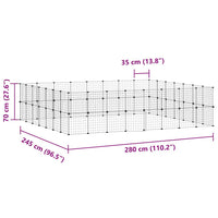 Gabbia per Animali 60 Pannelli con Porta Nera 35x35 cm Acciaio cod mxl 46779