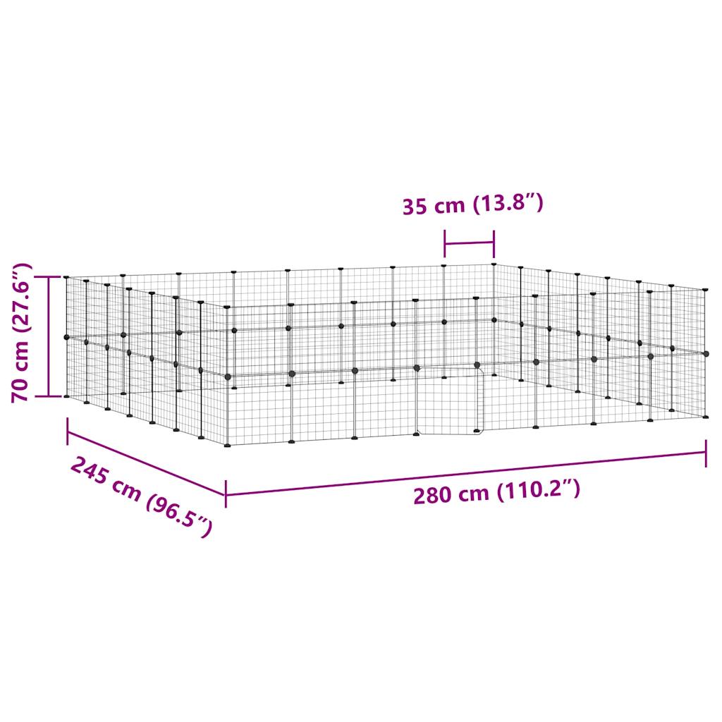 Gabbia per Animali 60 Pannelli con Porta Nera 35x35 cm Acciaio 3114042