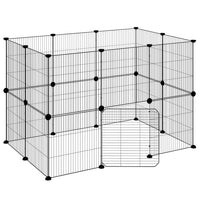 Gabbia per Animali 20 Pannelli con Porta Nera 35x35 cm Acciaio 3114043