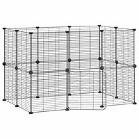 Gabbia per animali con 20 pannelli e porta 35 x 35 cm nera 02_0041567