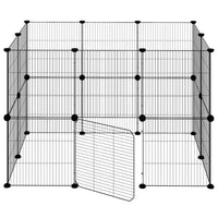 Gabbia per Animali 20 Pannelli con Porta Nera 35x35 cm Acciaio 3114043