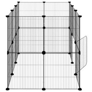 Gabbia per Animali 20 Pannelli con Porta Nera 35x35 cm Acciaio 3114043