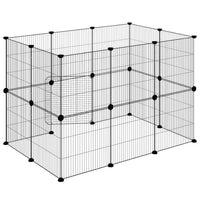 Gabbia per Animali 20 Pannelli con Porta Nera 35x35 cm Acciaio 3114043