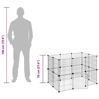 Gabbia per Animali 20 Pannelli con Porta Nera 35x35 cm Acciaio 3114043