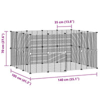 Gabbia per animali con 28 pannelli e porta 35 x 35 cm nera 02_0041574