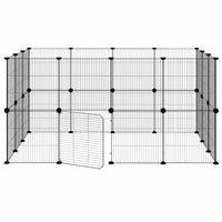 Gabbia per Animali 28 Pannelli con Porta Nero 35x35 cm Acciaio 3114044