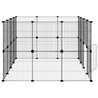 Gabbia per Animali 28 Pannelli con Porta Nero 35x35 cm Acciaio 3114044