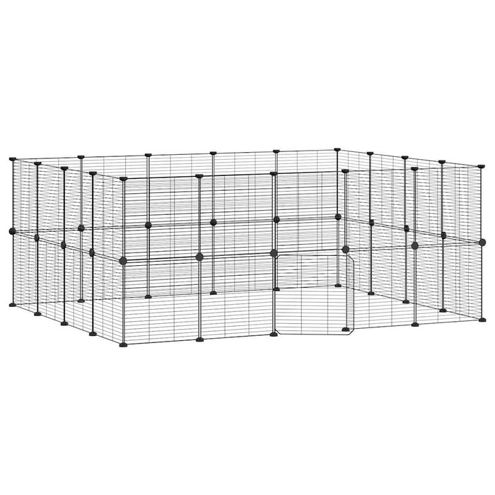 Gabbia per Animali 36 Pannelli con Porta Nera 35x35 cm Acciaio cod mxl 54383