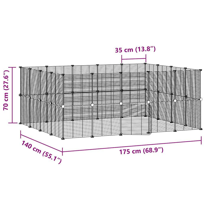 Gabbia per Animali 36 Pannelli con Porta Nera 35x35 cm Acciaio cod mxl 54383