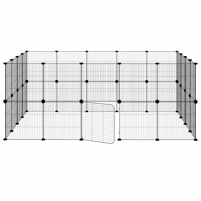 Gabbia per Animali 36 Pannelli con Porta Nera 35x35 cm Acciaio 3114045