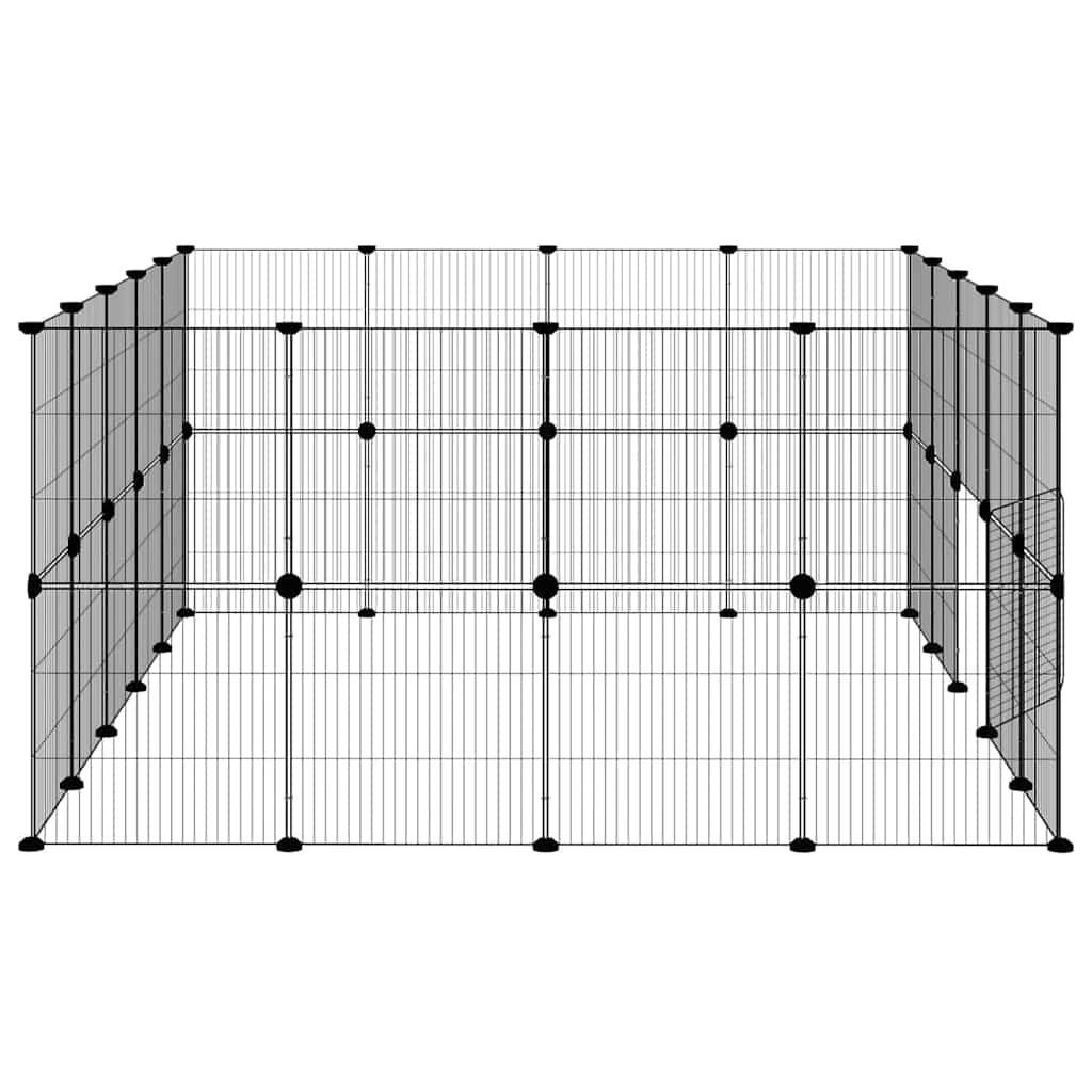 Gabbia per Animali 36 Pannelli con Porta Nera 35x35 cm Acciaio 3114045