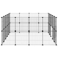 Gabbia per Animali 36 Pannelli con Porta Nera 35x35 cm Acciaio 3114045