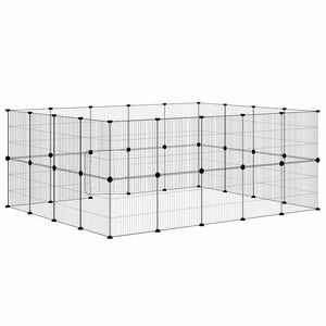 Gabbia per Animali 36 Pannelli con Porta Nera 35x35 cm Acciaio 3114045