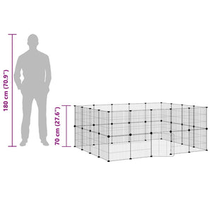 Gabbia per Animali 36 Pannelli con Porta Nera 35x35 cm Acciaio 3114045