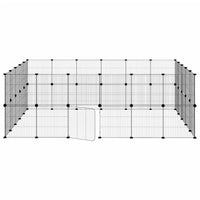 Gabbia per Animali 44 Pannelli con Porta Nera 35x35 cm Acciaio 3114046