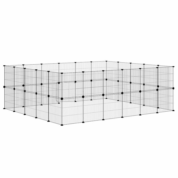 Gabbia per Animali 44 Pannelli con Porta Nera 35x35 cm Acciaio 3114046