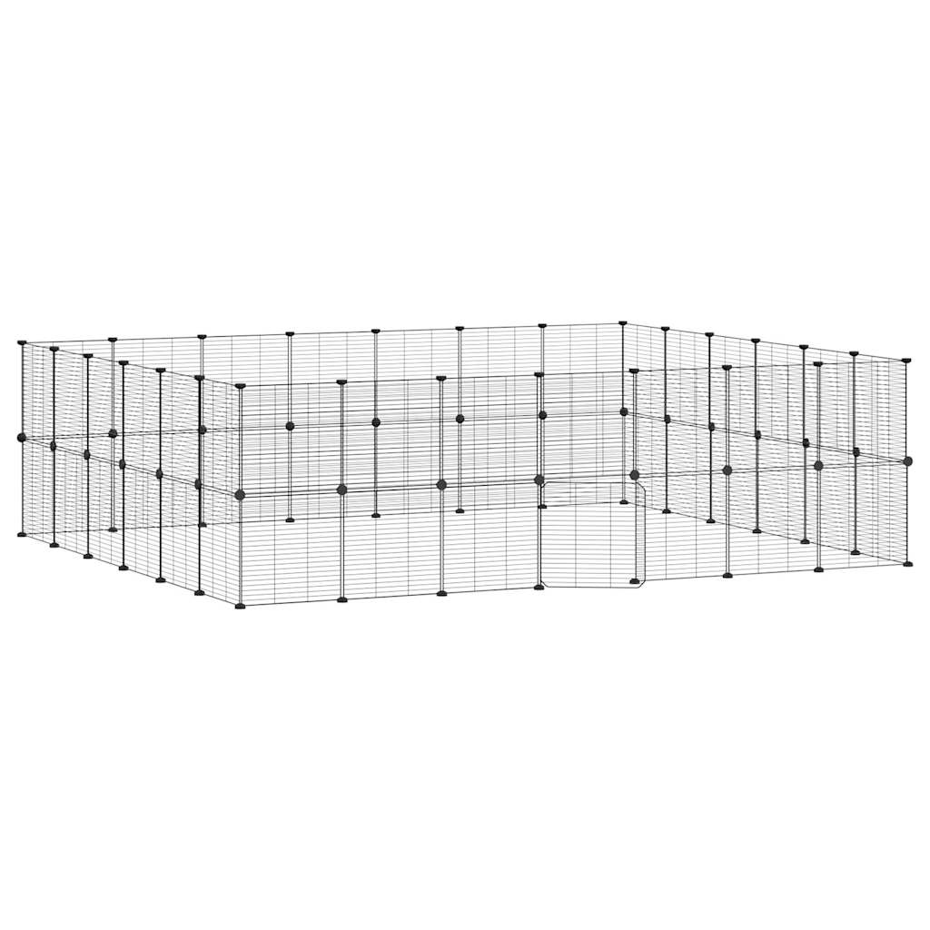 Gabbia per Animali 52 Pannelli con Porta Nero 35x35 cm Acciaio cod mxl 53876