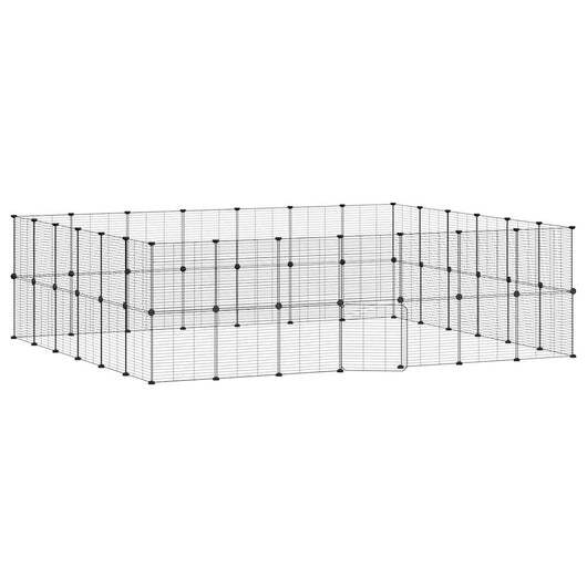 Gabbia per animali con 52 pannelli e porta 35 x 35 cm nera 02_0041589
