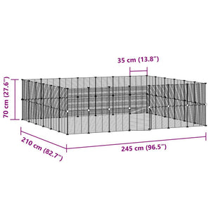 Gabbia per animali con 52 pannelli e porta 35 x 35 cm nera 02_0041589