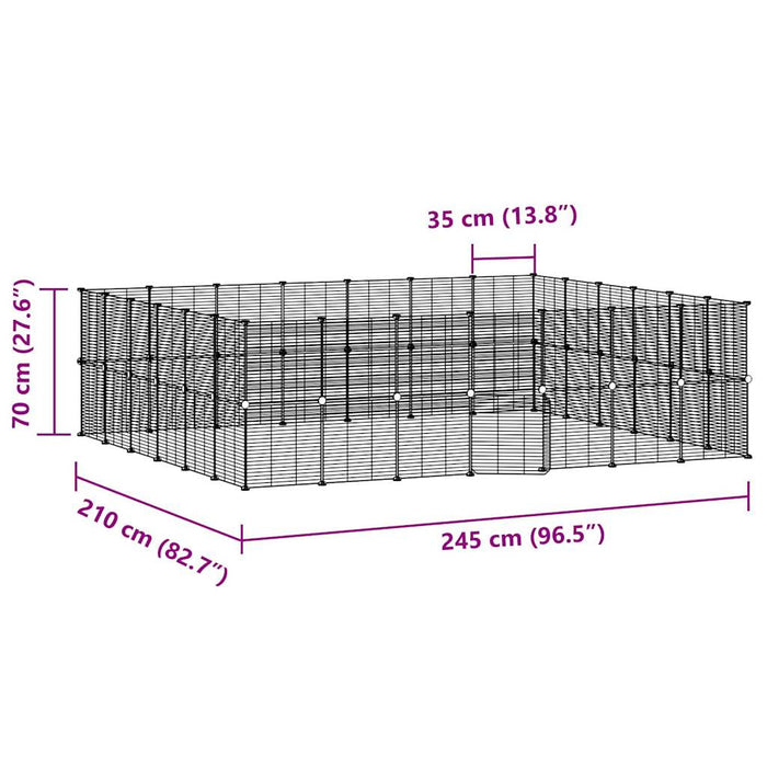 Gabbia per animali con 52 pannelli e porta 35 x 35 cm nera 02_0041589